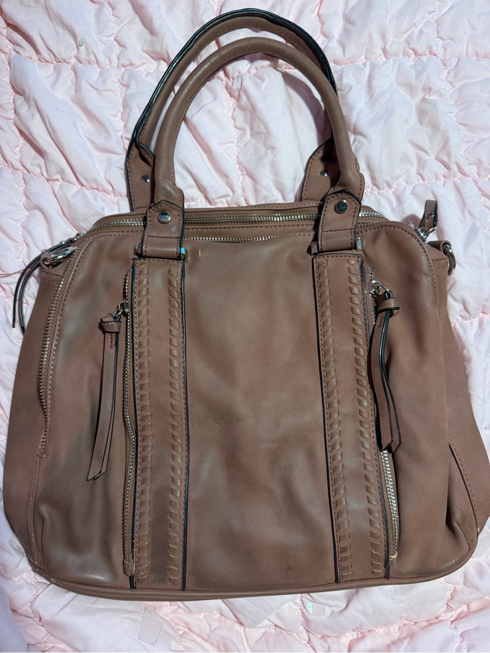 Free People Tan Brown Leather Shoulder Bag